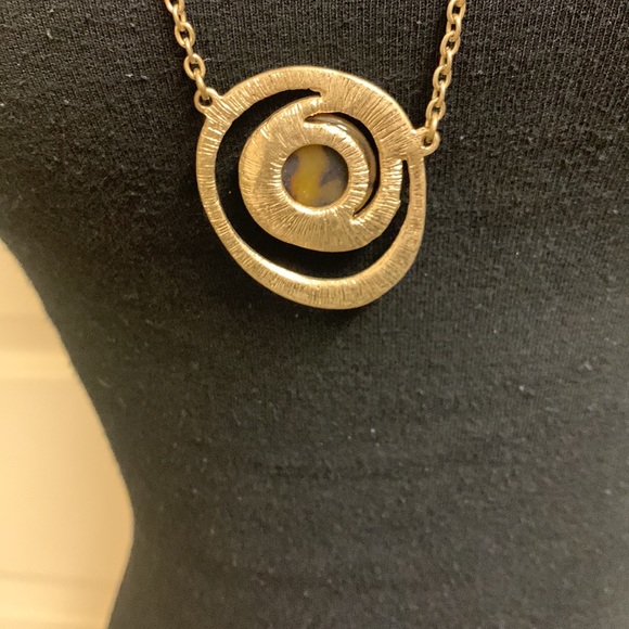 Necklace, Gold and Brown circle design, Double stranded, 21 1/2” - Picture 8 of 9